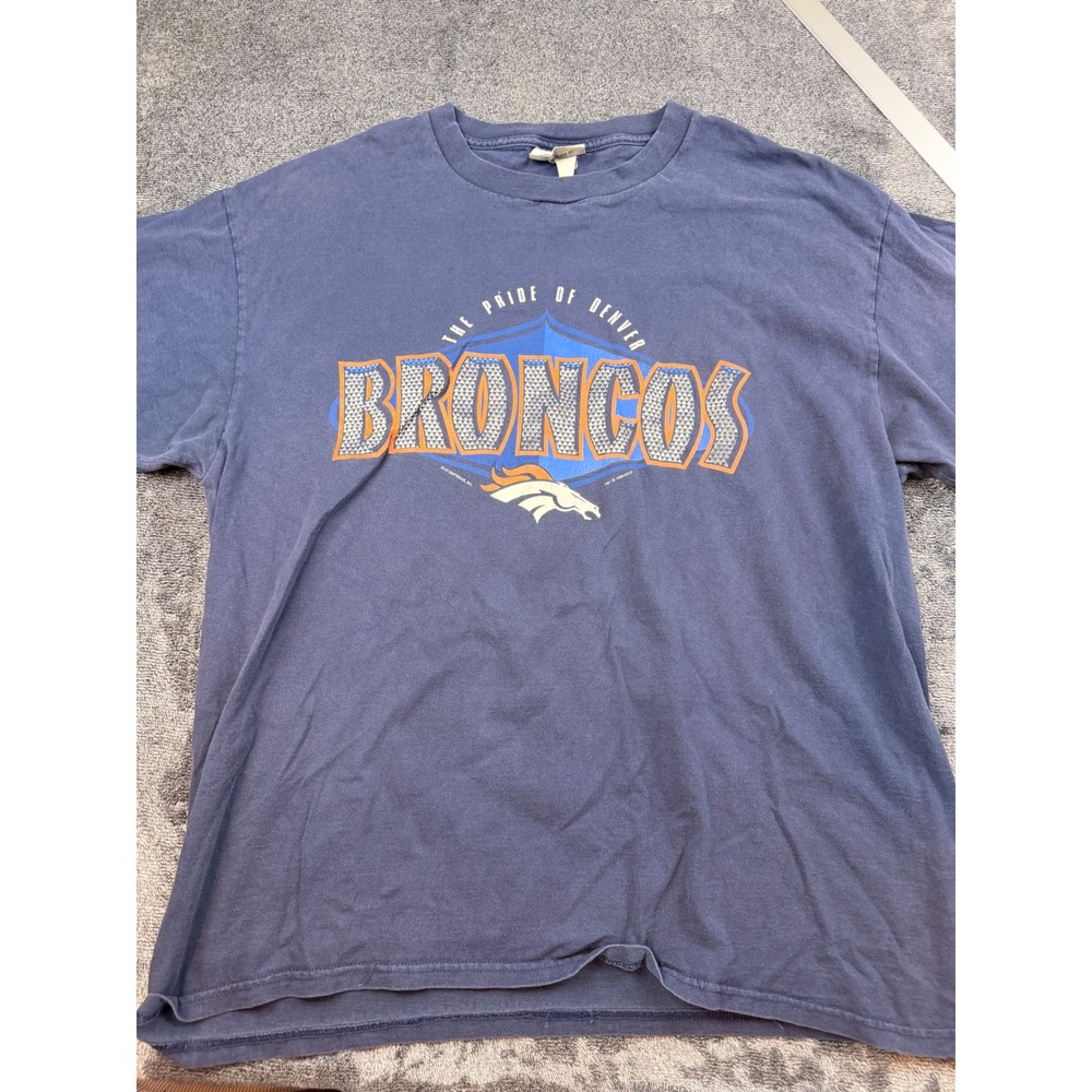 Vintage Denver Broncos CSA T-Shirt XL Navy Blue The Pride of Denver NFL Football